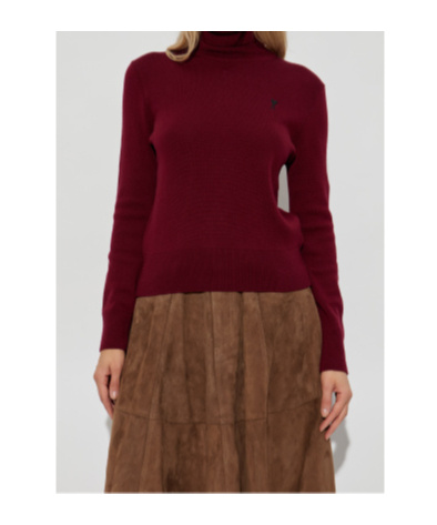 Ami Alexandre Mattiussi Long-sleeved Sweater In Burgundy