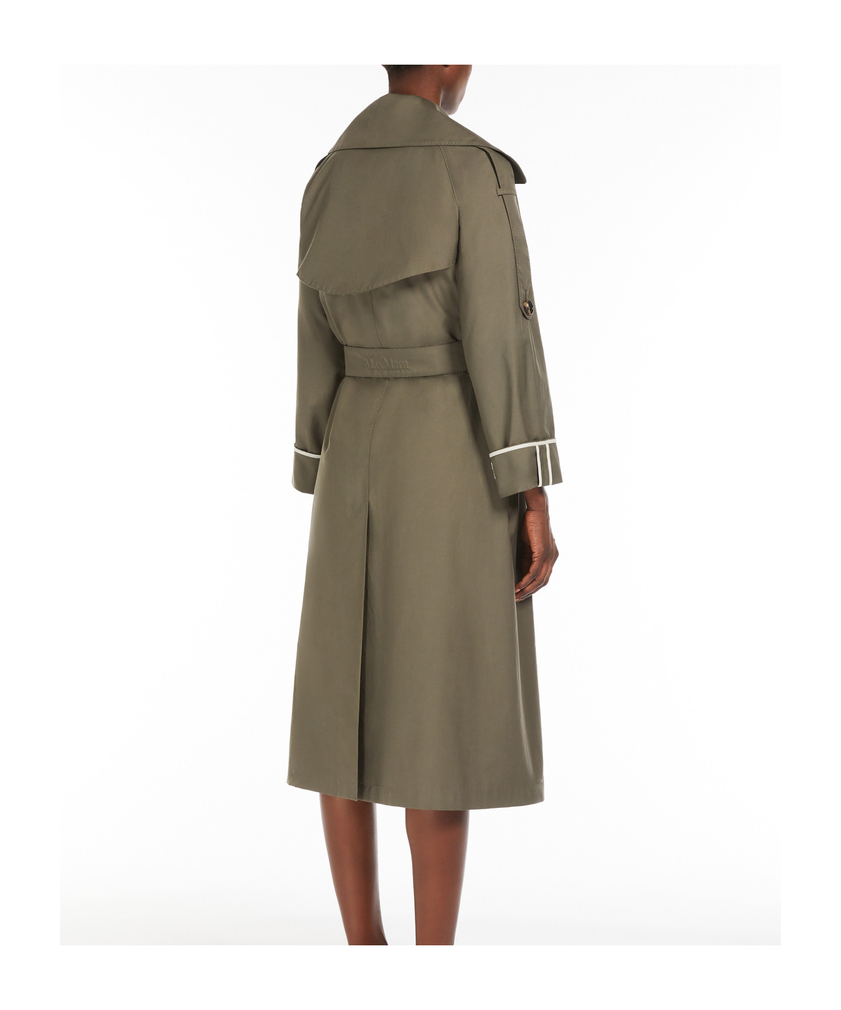 Max Mara Utrench Oversize Water Repellent Twill Trench Coat In Green