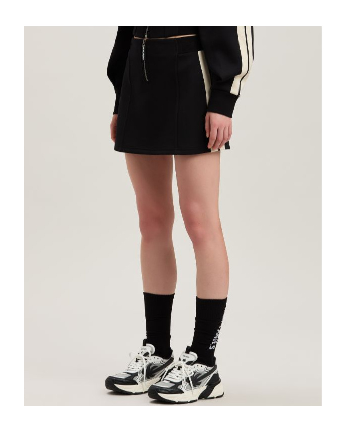 Shop Palm Angels Side Stripe Skirt In Black