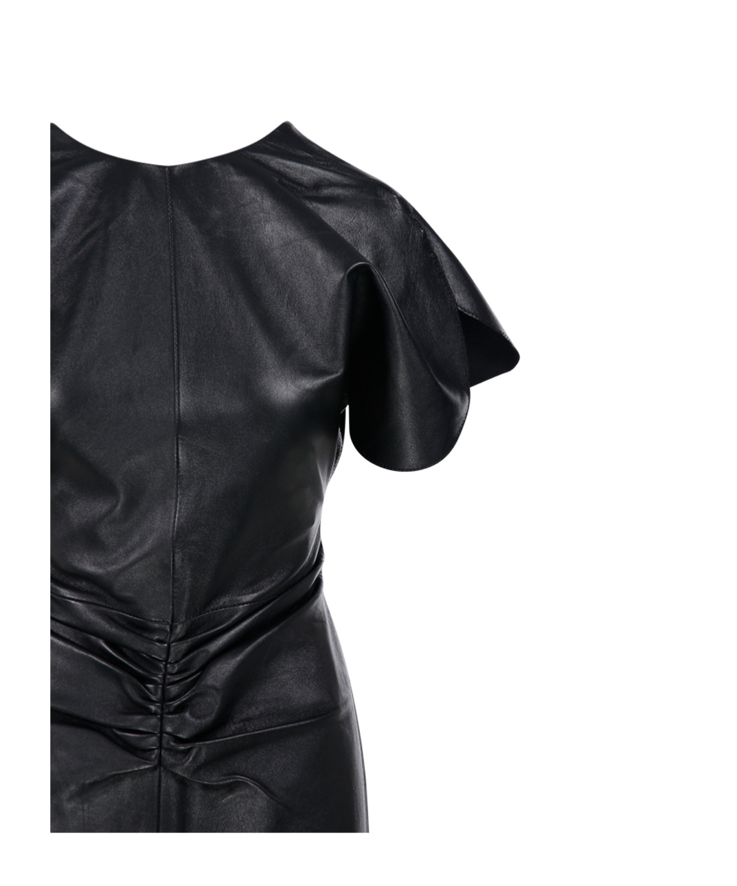 Victoria Beckham Gathered Waist Viscose Dress In Black