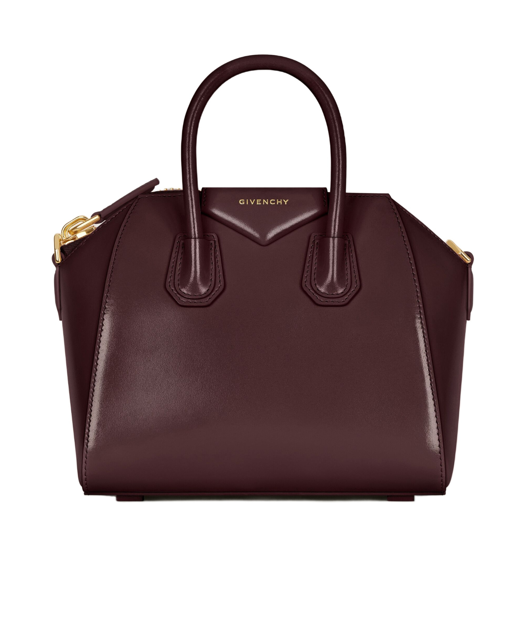 Givenchy Antigona Small Structured Handbag In Bordeaux Calfskin In Burgundy
