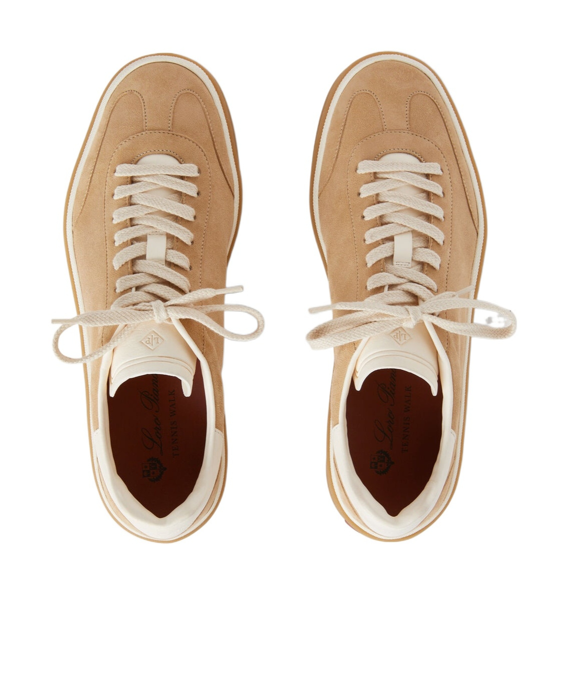 Loro Piana Mixed Leather Low-top Tennis Sneakers In Nude