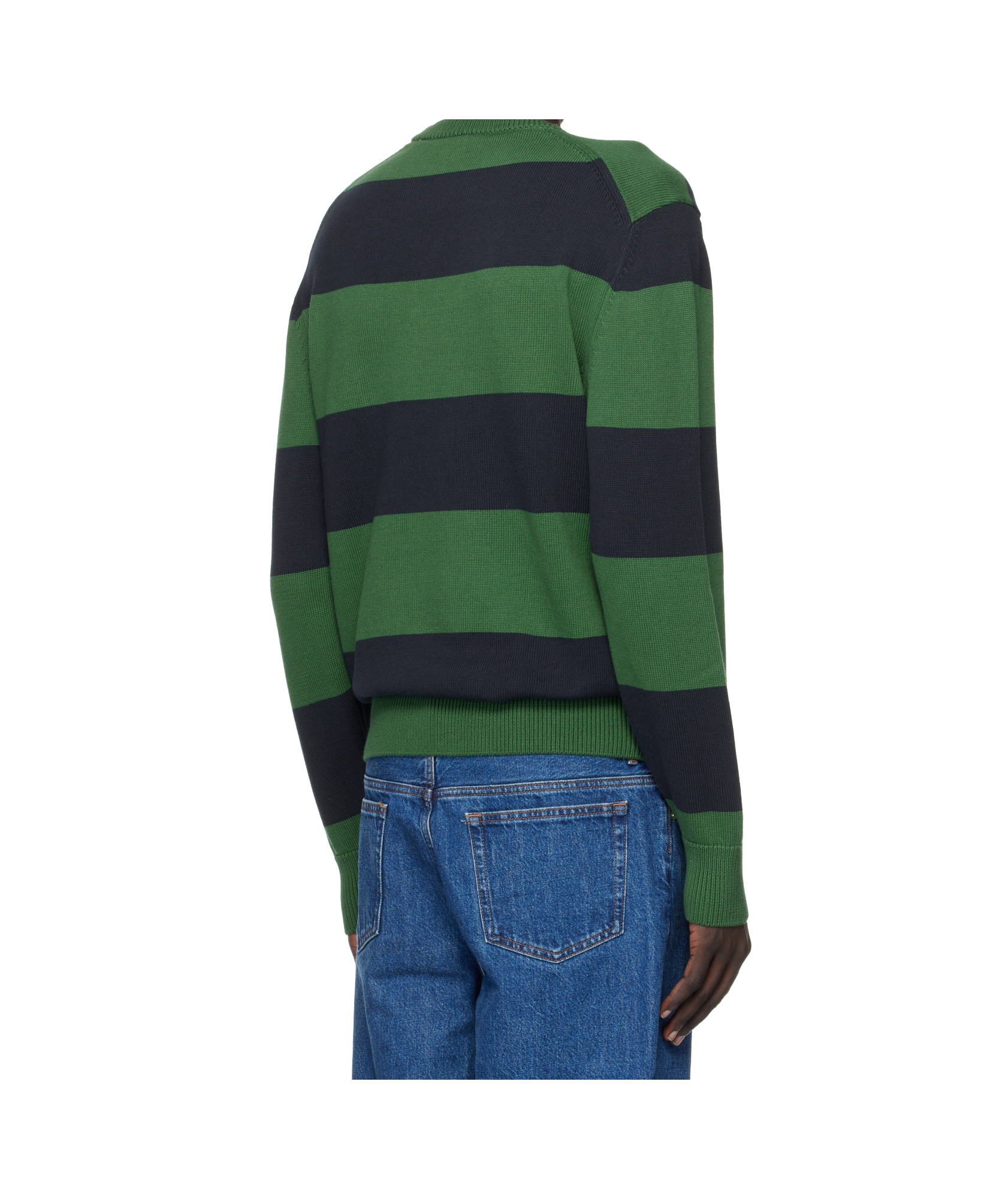 Lacoste Striped Sweater In Green