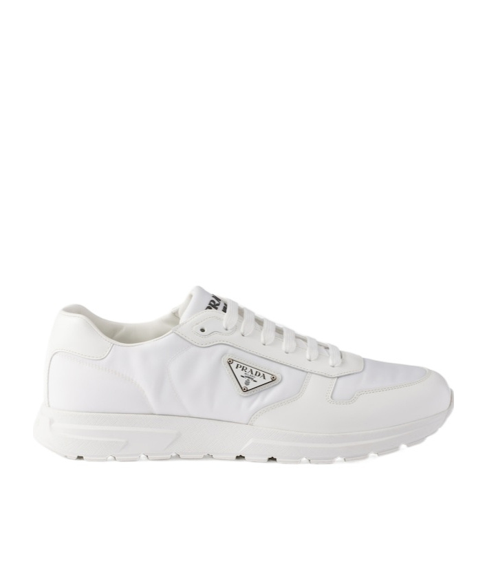 Prada Low-top Re-nylon And Leather Sneakers In White