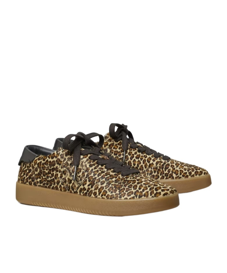 Tory Burch Phoenix Leopard Print Calf Hair Sneakers In Multi