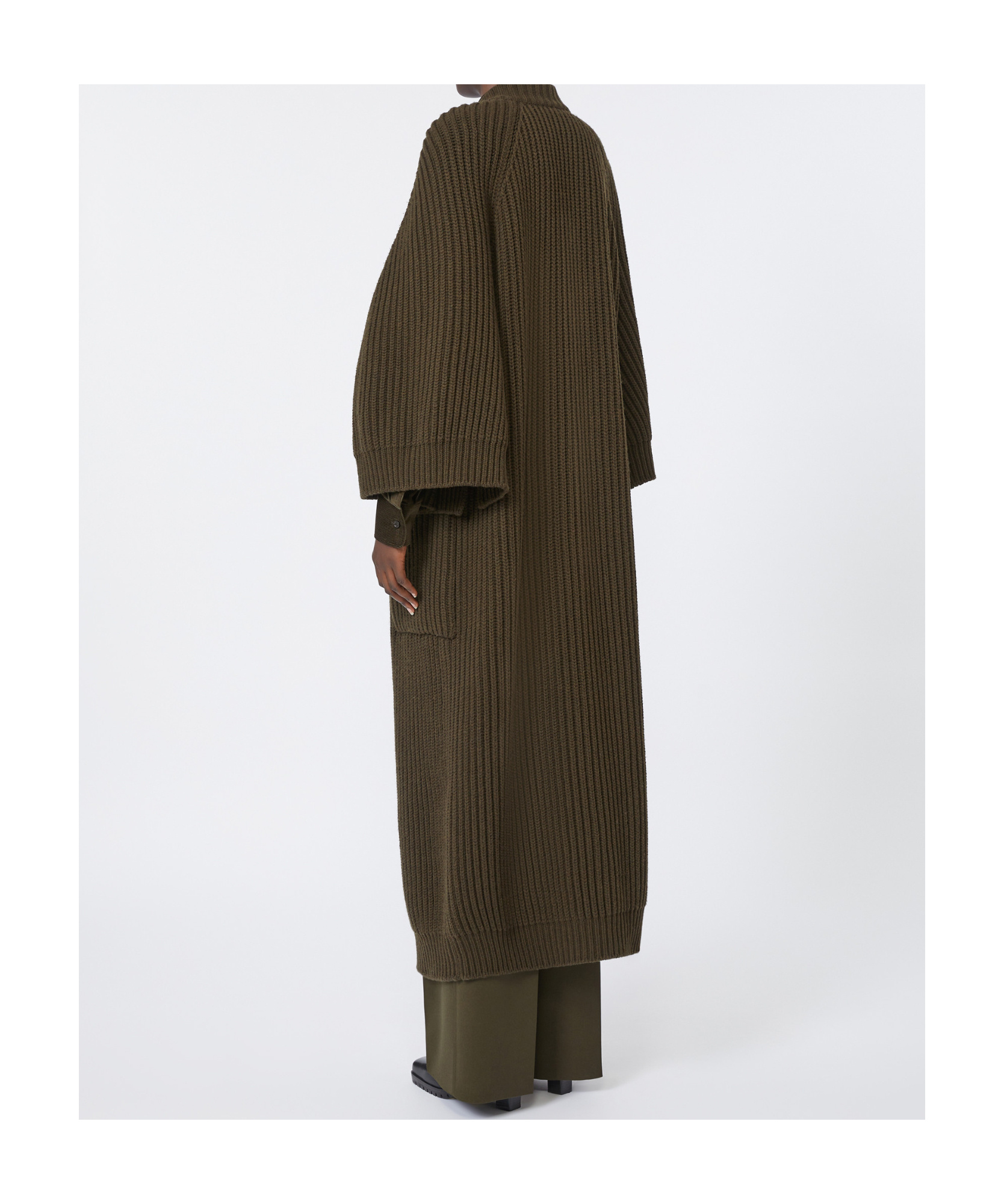 Max Mara Wool And Cashmere Wrap Cardigan In Green