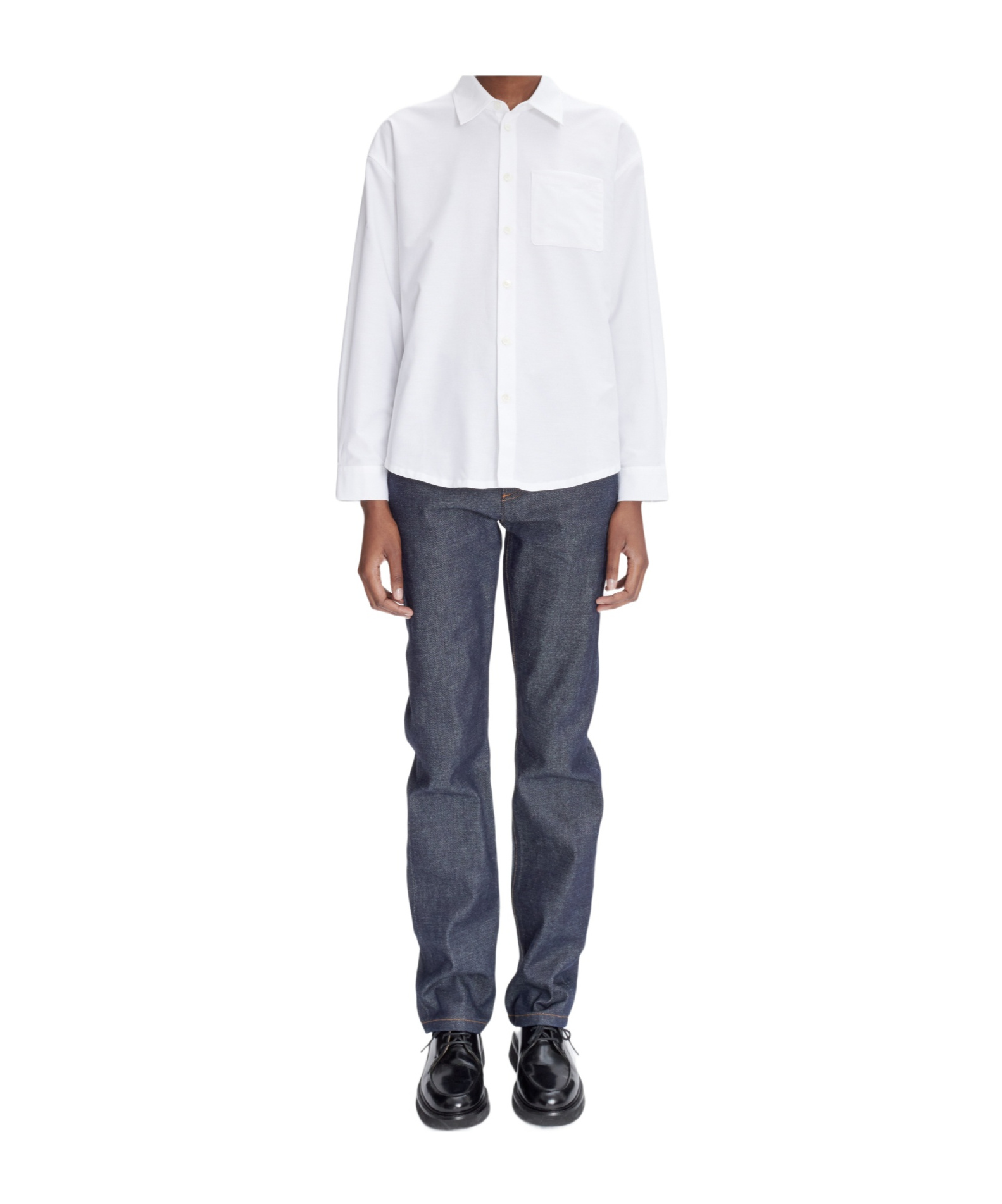 Apc A.p.c. Long-sleeved Straight-hem Shirt In White