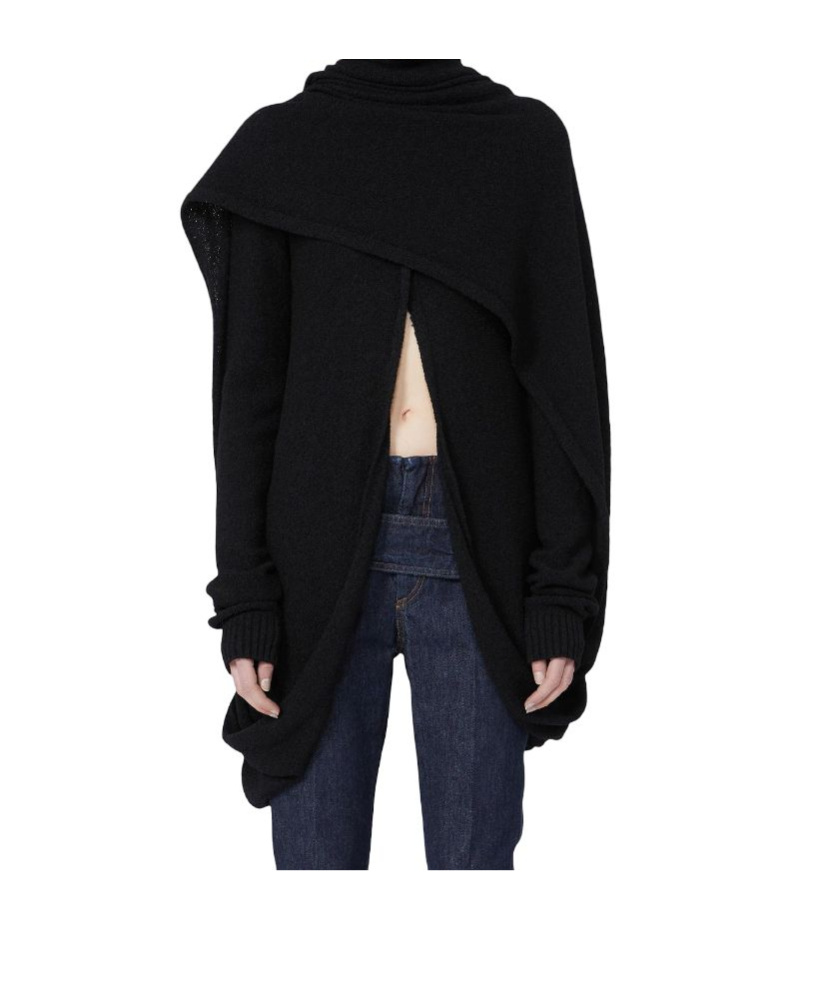 Sportmax Long-sleeved Sweater In Black