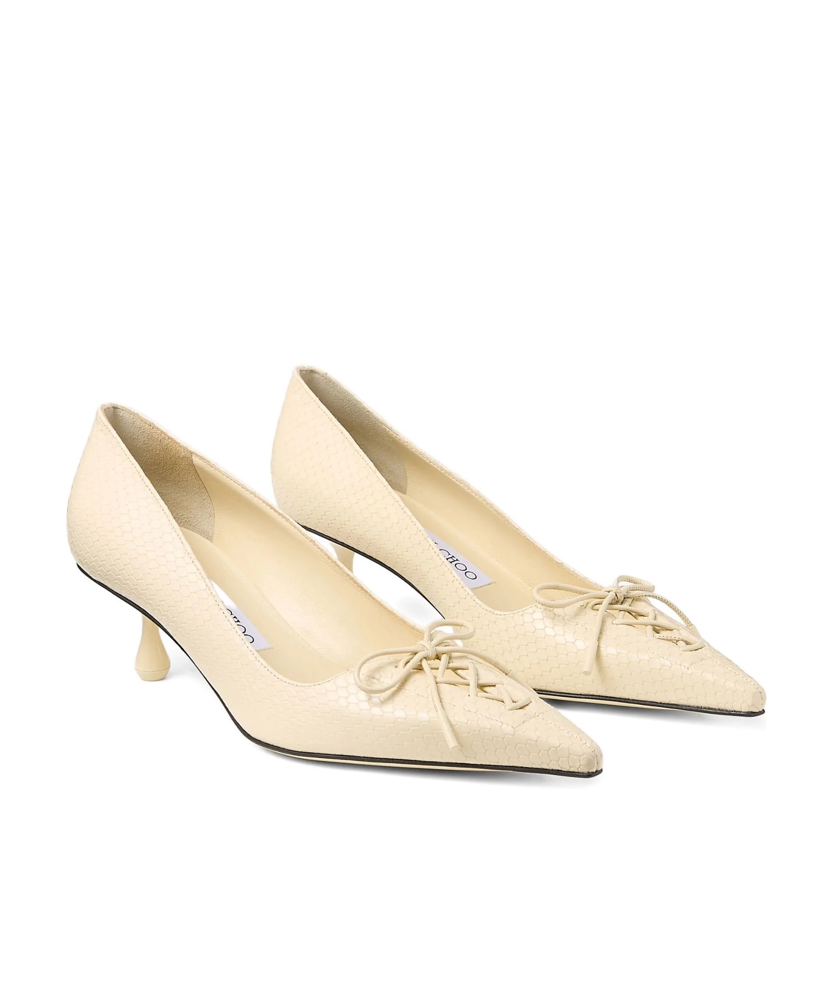 Jimmy Choo 50mm Scarlett Lace-up Pointed-toe Pumps In Yellow