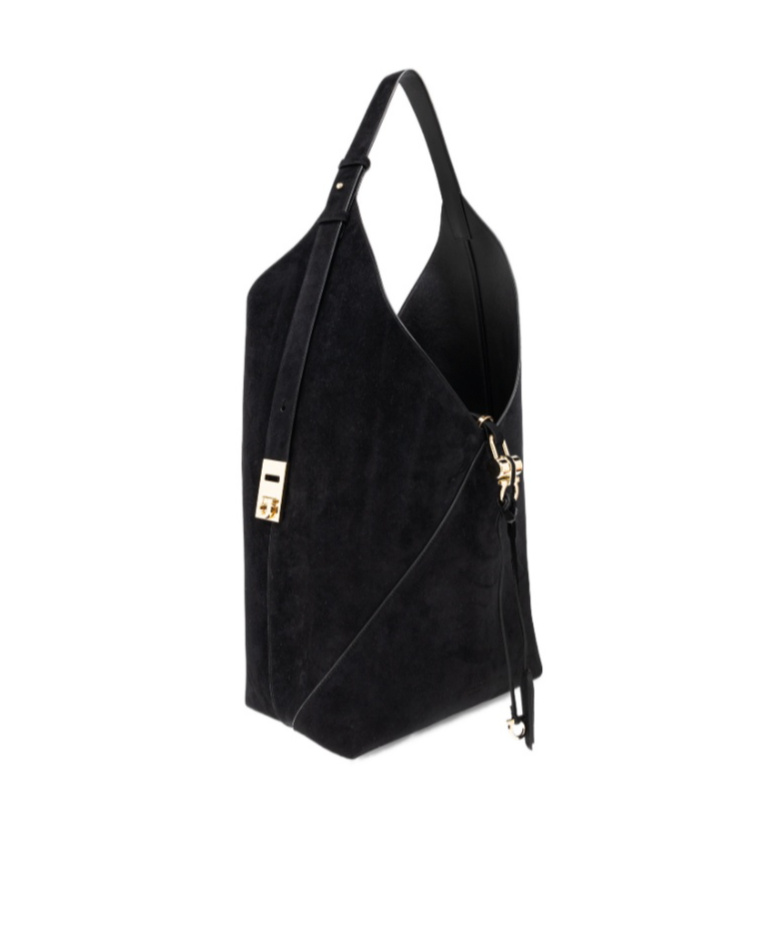 Ferragamo Slouchy Suede Hobo Bag In Black