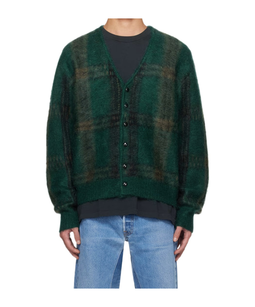 Re/done Jacquard Check Pattern Sweater