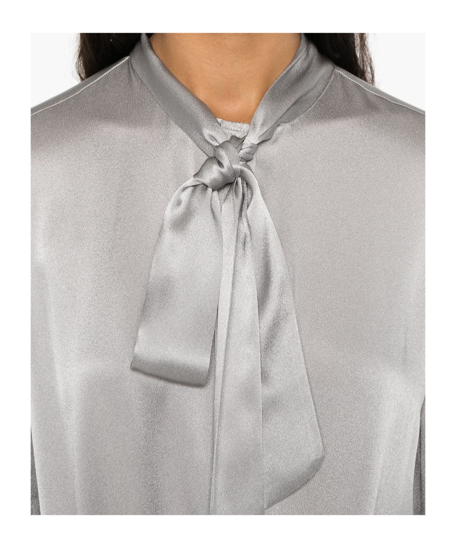 Semicouture Grey 'rossana' Short Dress In Silk In White