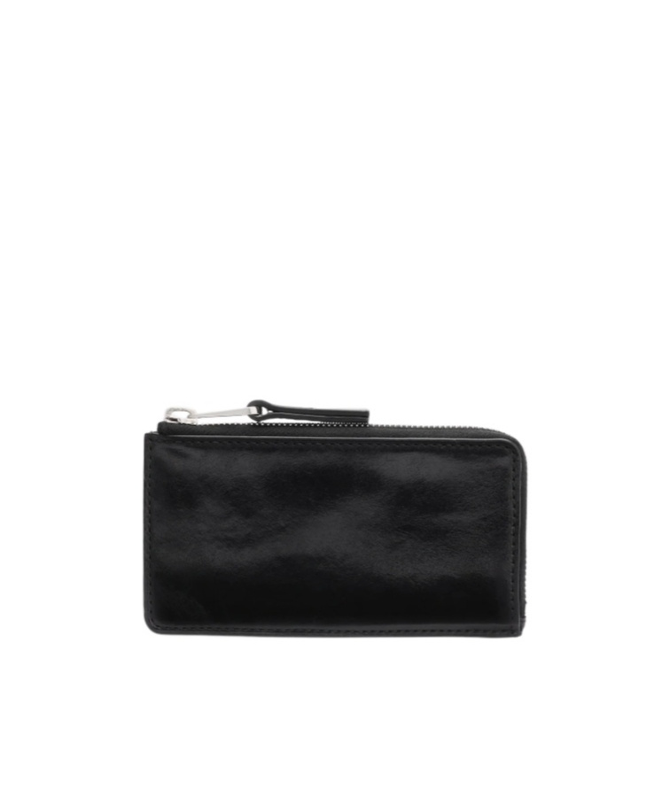Lemaire Patina Zip Coin Card Holder In Black