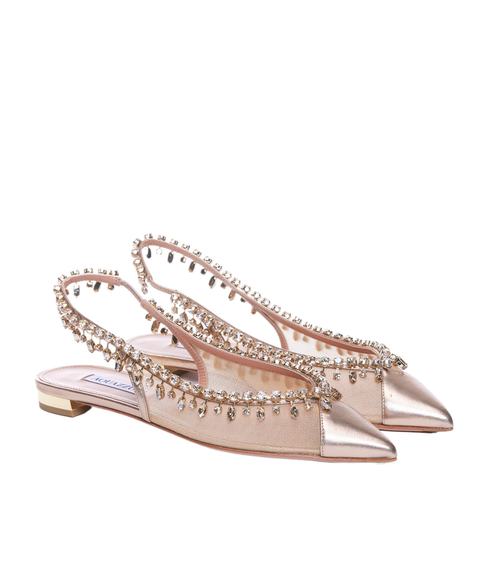 Aquazzura Half-heeled Flat Sandals In Nude