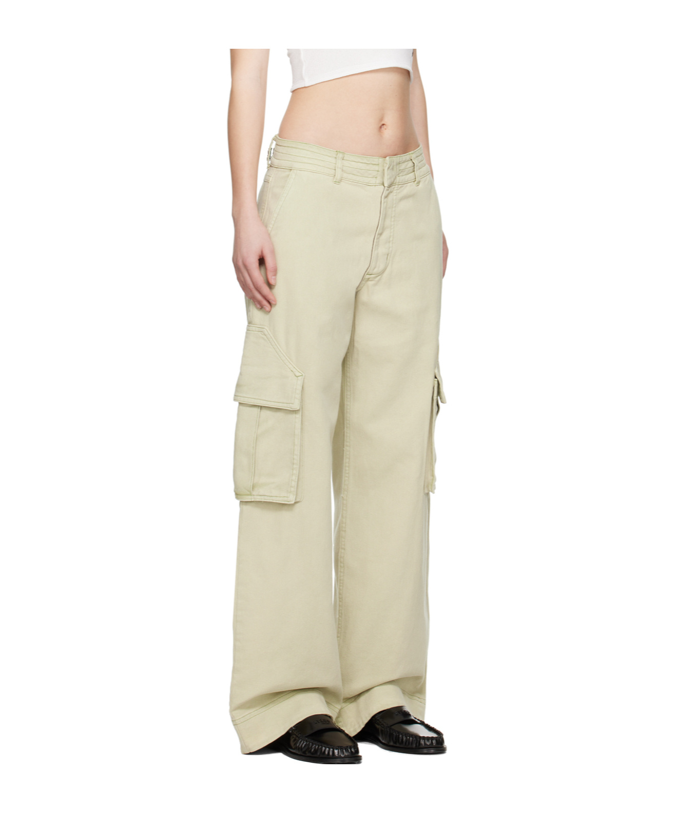 Rhude Beige Faded Cargo Pants In Nude