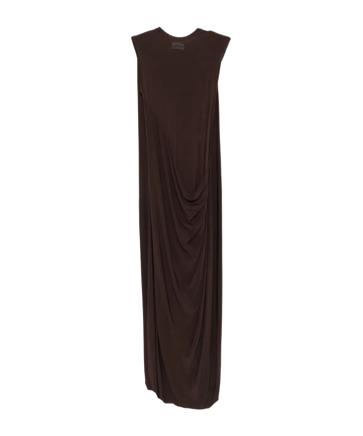 Jean Paul Gaultier Double-layered Draped Maxi Skirt In Brown
