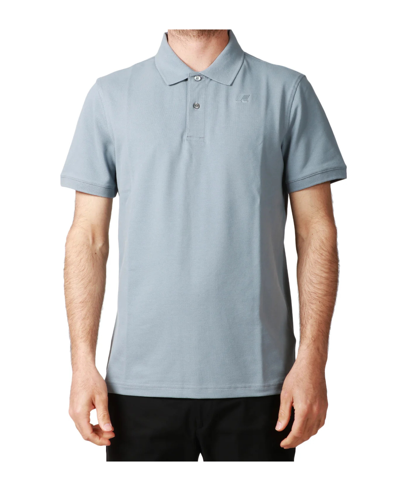 K-way Logo Short-sleeved Polo Shirt In Gray
