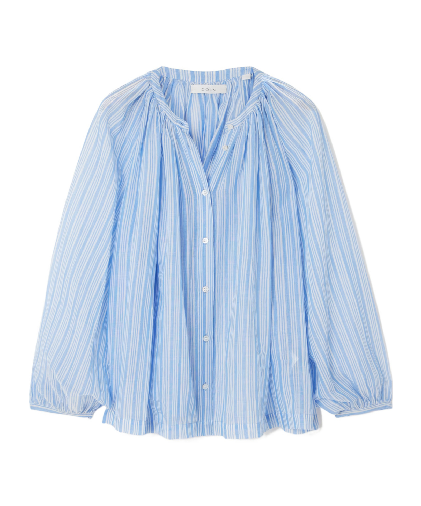 Doen Cottonvoile Blouse In Blue