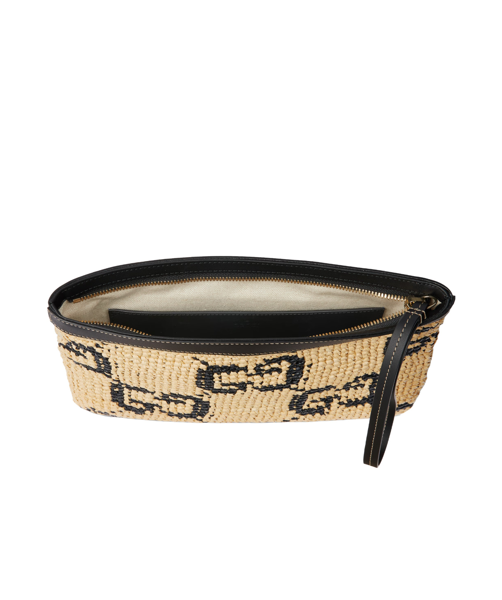 Gucci Gg  Pouch In Natural And Black