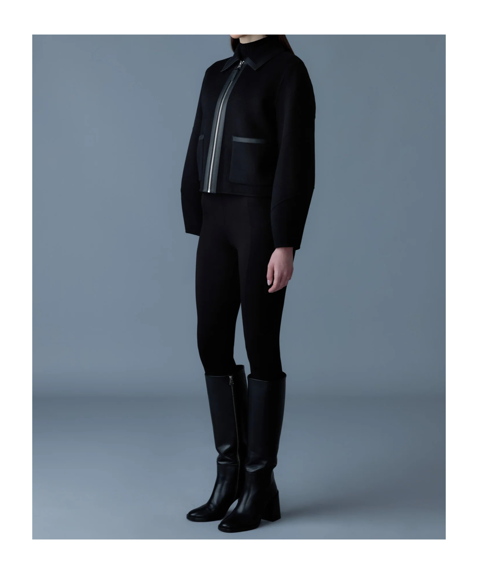 Mackage Solana Double-face Balloon Sleeved Short Jacket In Black