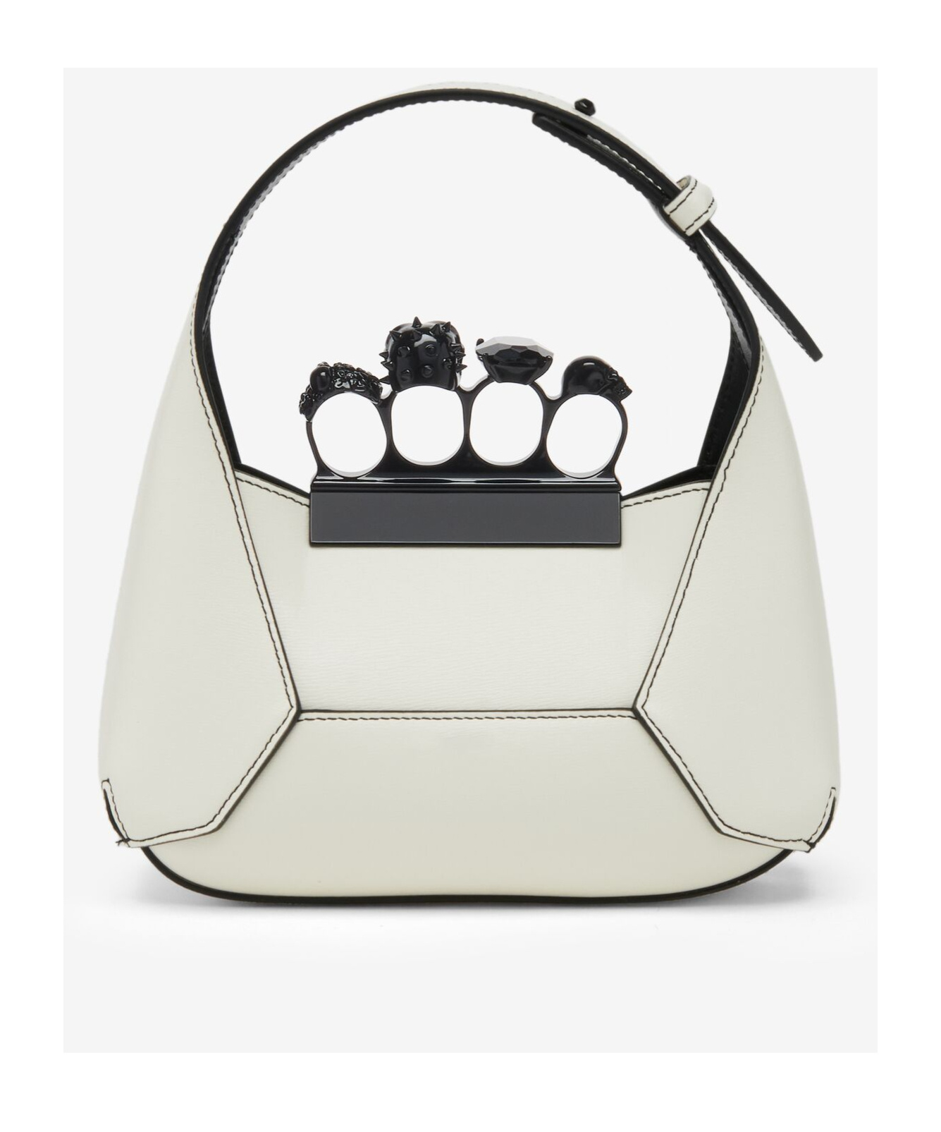 Alexander Mcqueen Mini Jeweled Tote Bag In White