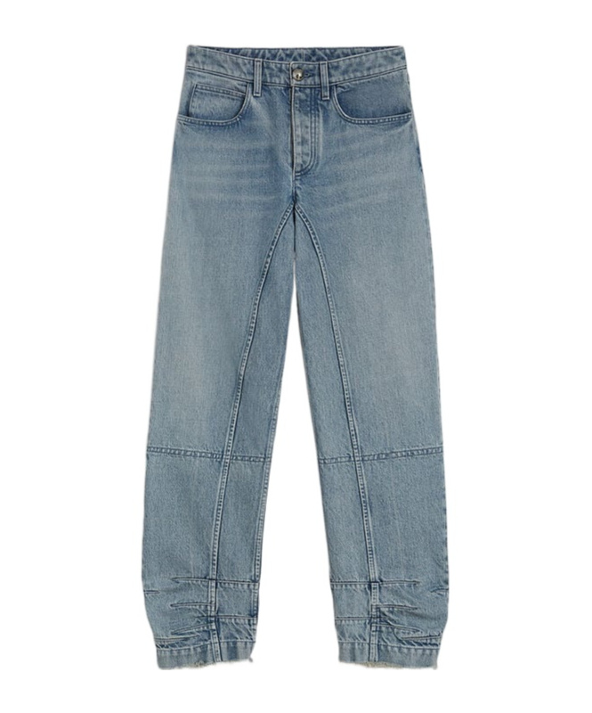Jil Sander Tapered-leg Frayed-hem Jeans In Blue