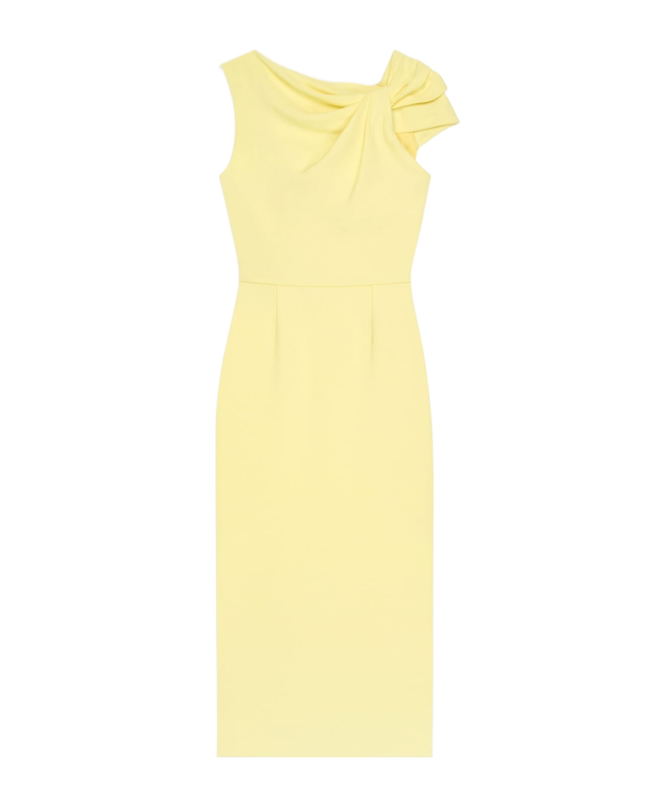 Givenchy Draped Pencil Dress In Crepe Cady In Yellow