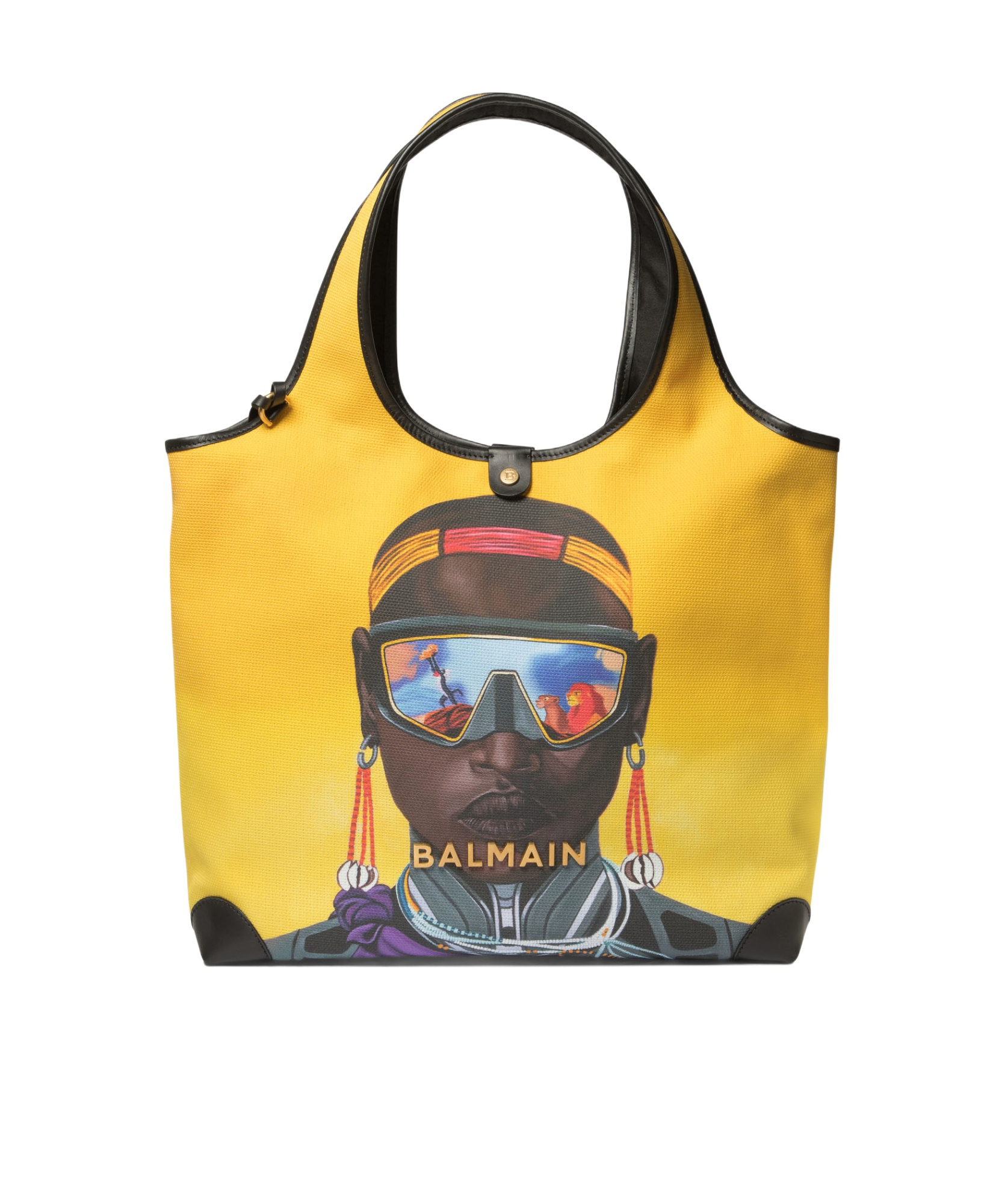 BALMAIN CARRY A HANDBAG WITH BOTH HANDS