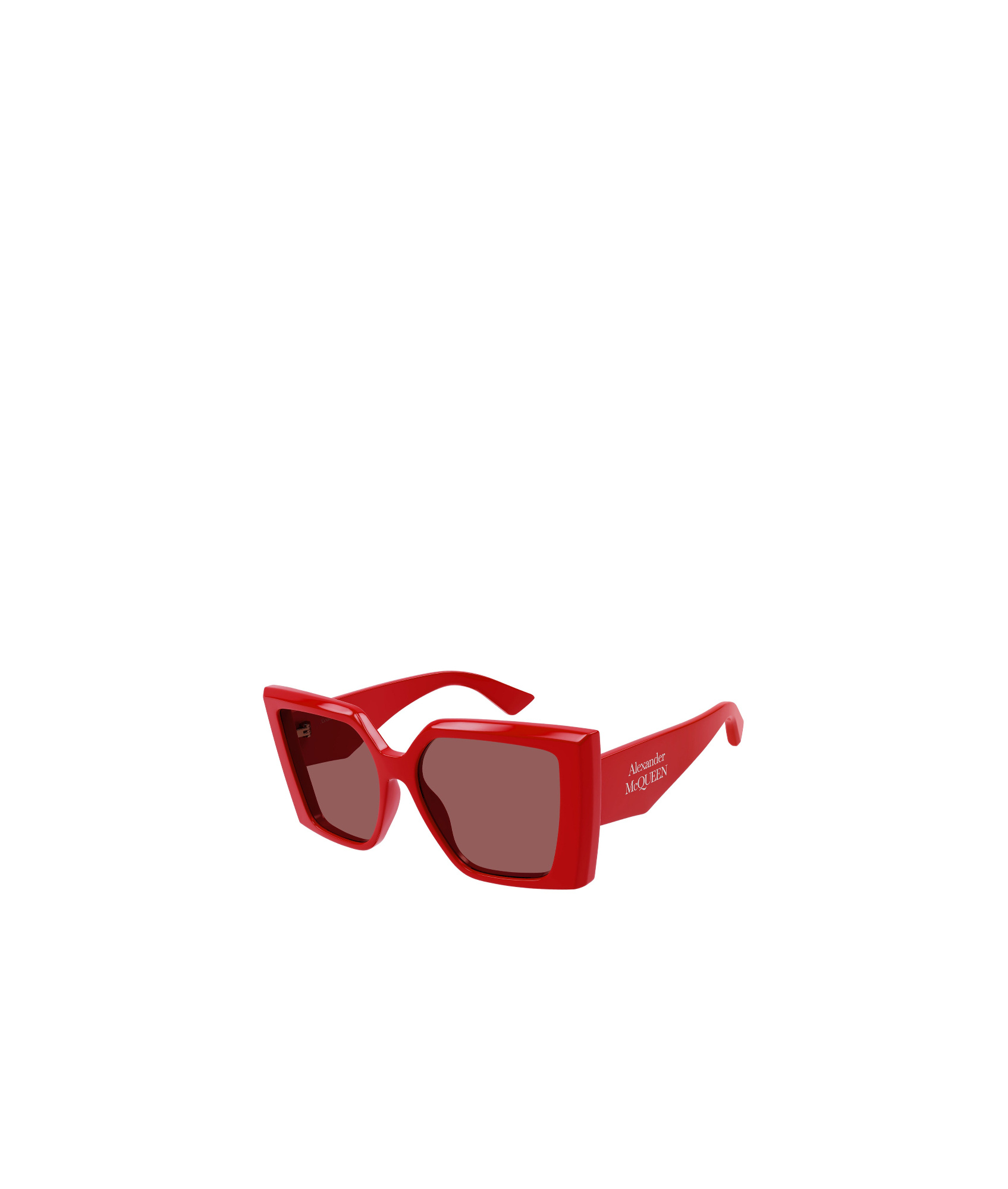 Alexander Mcqueen Geometric Frame Sunglasses In Red