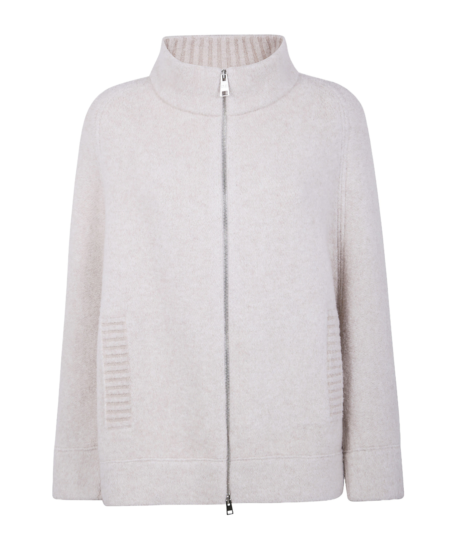 D Exterior Zippered Long-sleeved Casual Jacket In Neutral