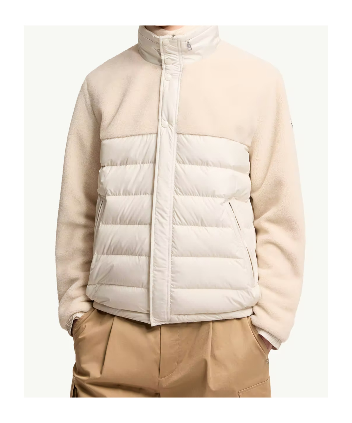 Moncler Mistral High Collar Quilted Zip Pockets Coat In Multi