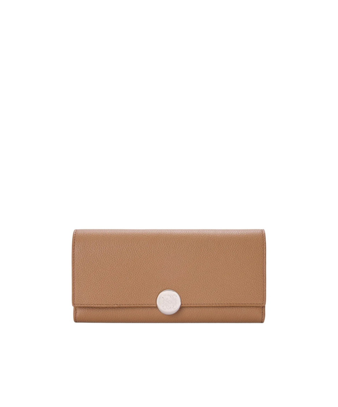 Loewe Pebble Continental Wallet In Mini Grain Calfskin In Brown