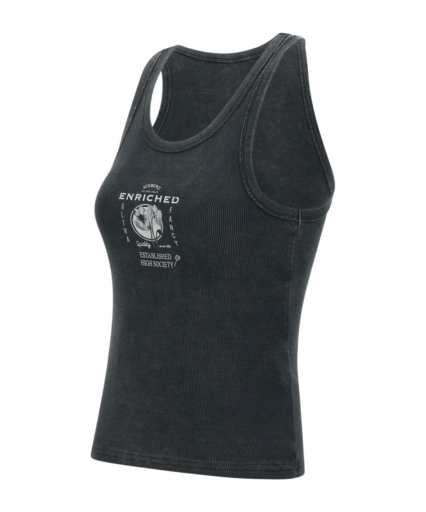 Shop Iceberg Round-neck Vest In Black