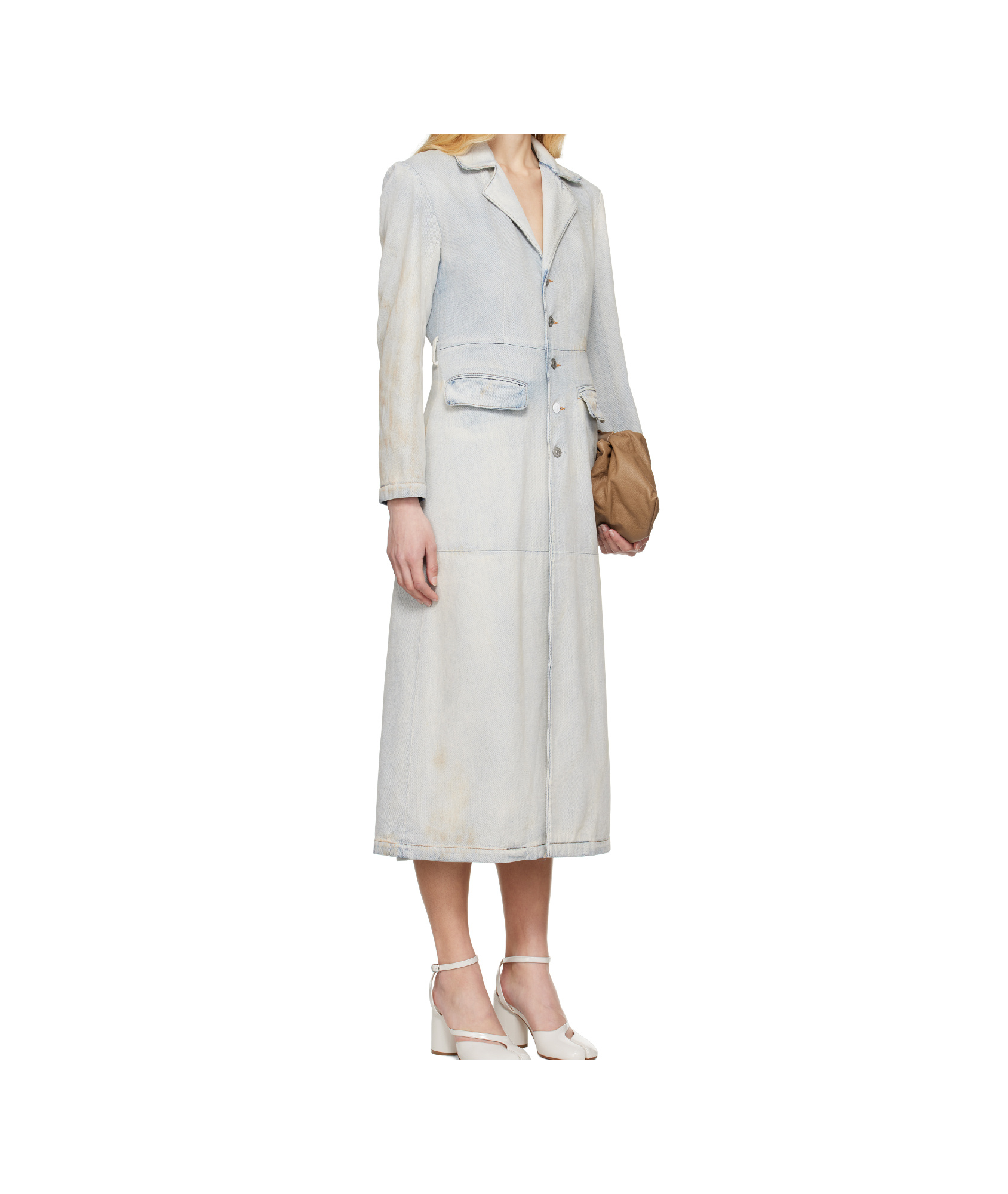 Mm6 Maison Margiela Blue Dual Wear Denim Jacket In White