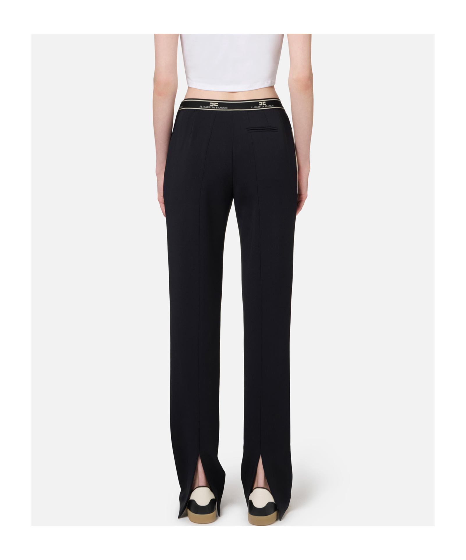 Elisabetta Franchi Straight Casual Pants In Black