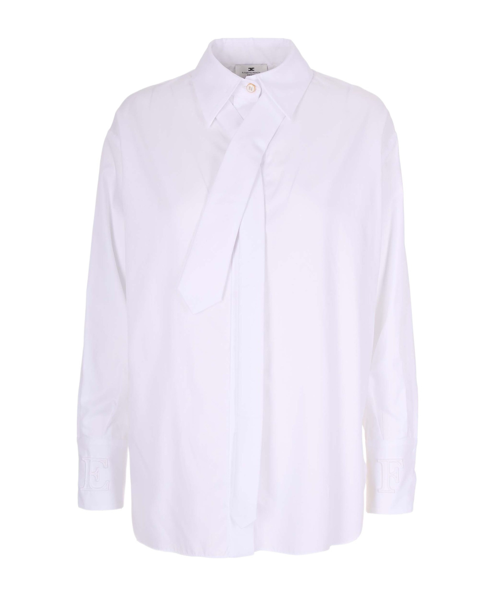 Elisabetta Franchi Tie Detailed Regular Fit Shirt In White