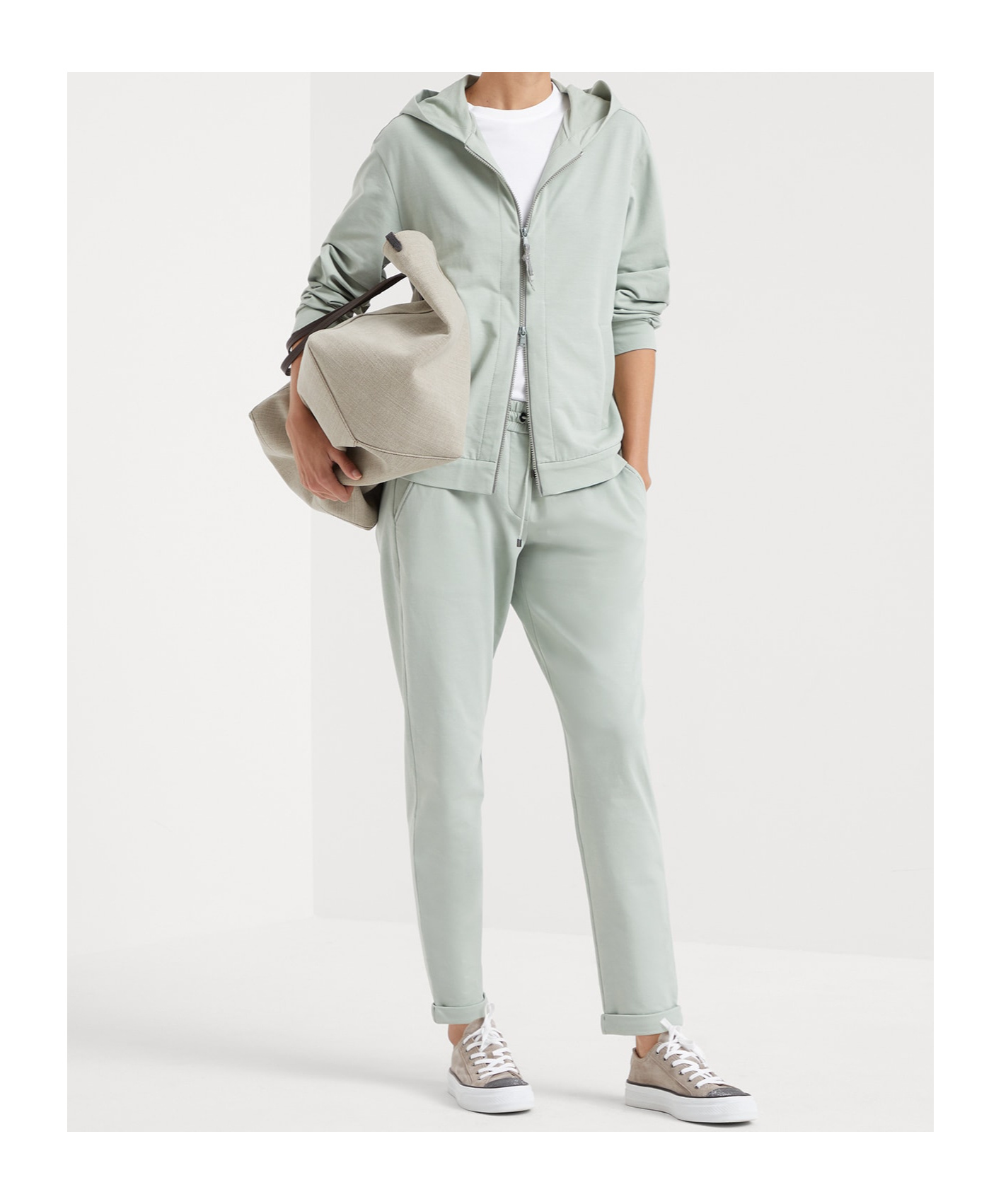 Brunello Cucinelli Light Fleece Pants In Gray