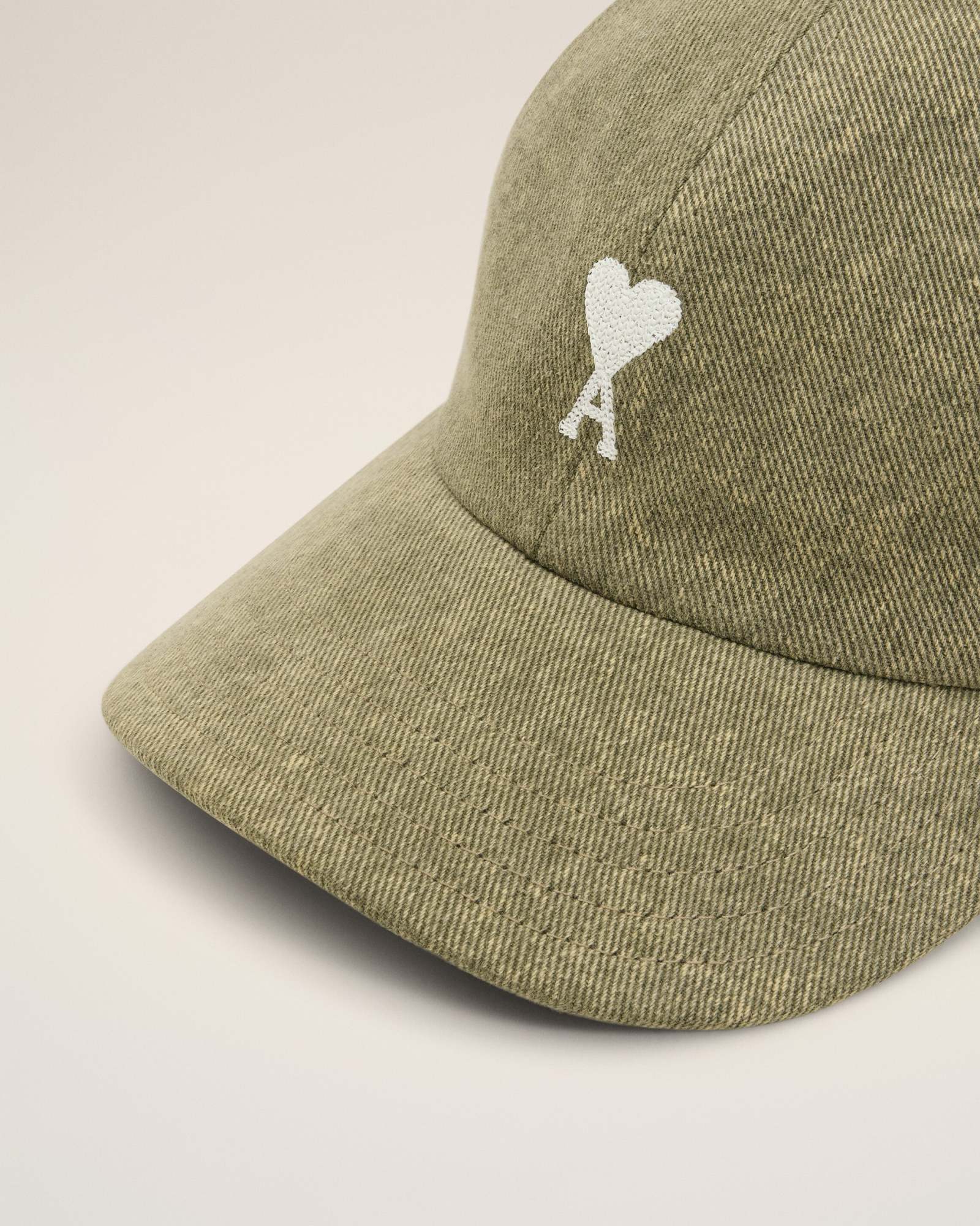 Ami Alexandre Mattiussi Green Cotton Ami De Coeur Embroidery Cap Green In Green