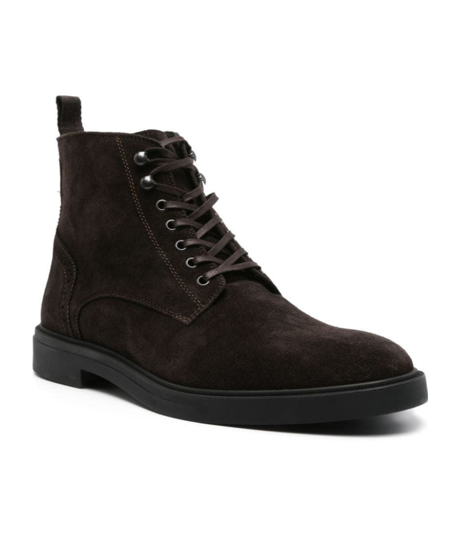 Hugo Boss Suede Ankle Boots In Black