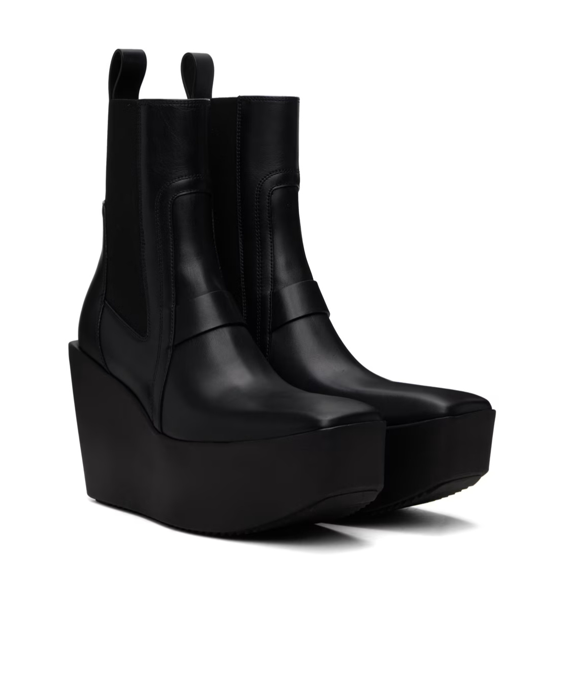 Rick Owens Heel Lifting Ring Short Boots In Black