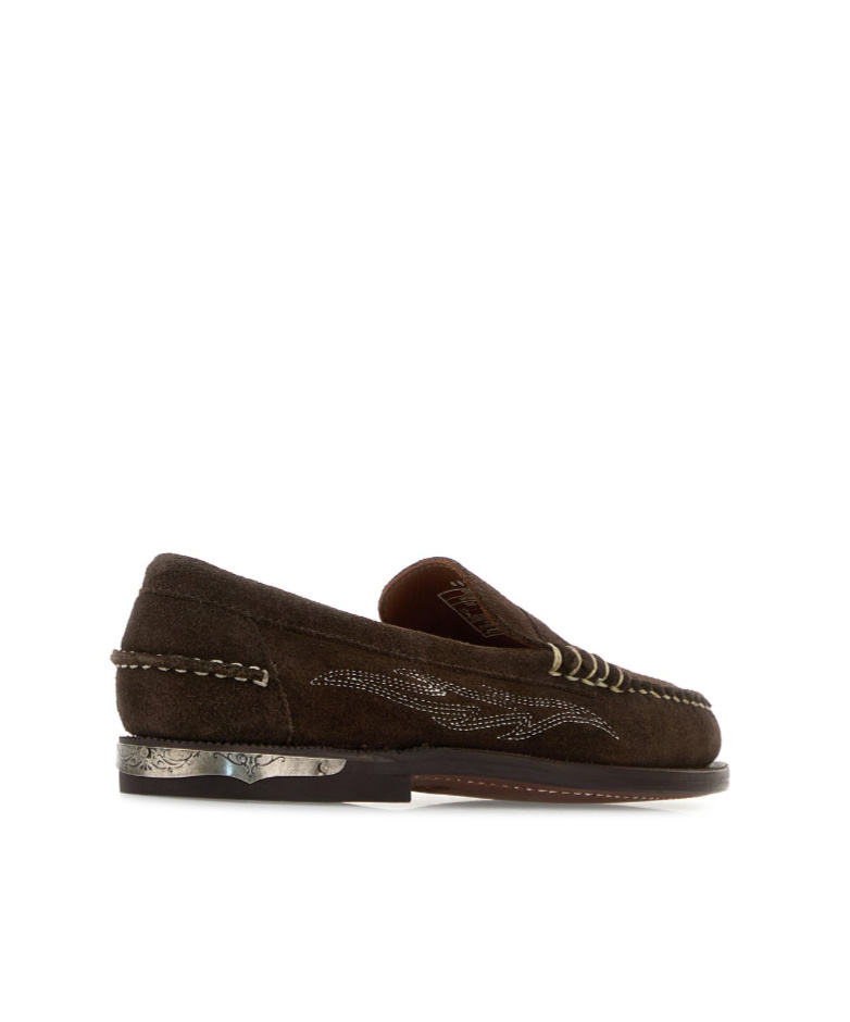 Sebago Suede Dan Loafers Featuring Stitch Detailing In Brown