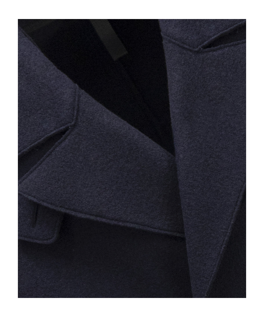 Harris Wharf London Long Peacoat Boiled Wool In Blue