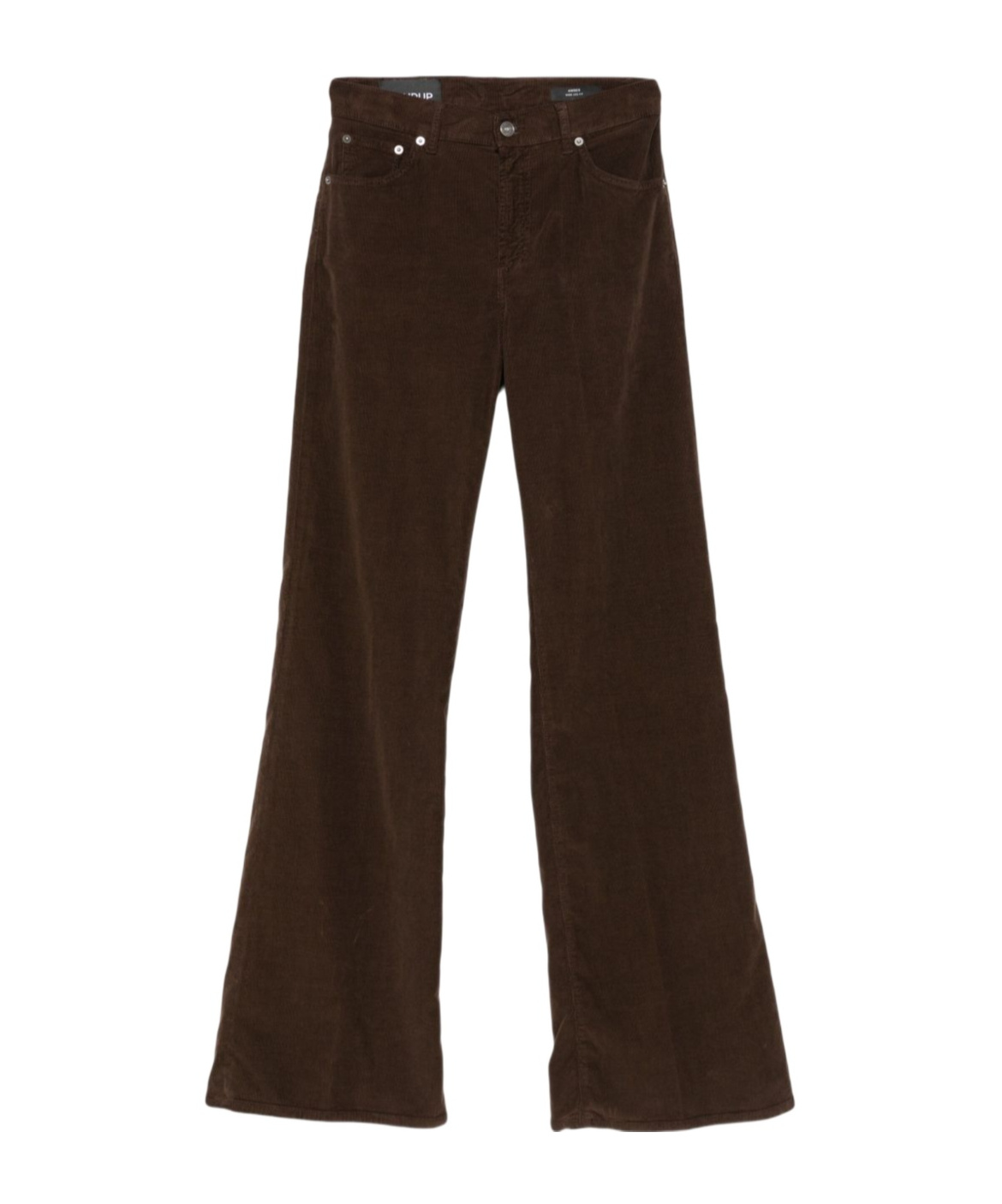 Dondup Wide-leg Brown Jeans With Five-pocket Design In Black