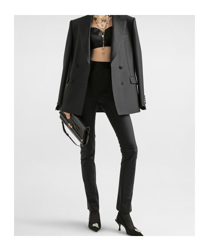 Dolce & Gabbana Leggings In Stretch Satin In Black