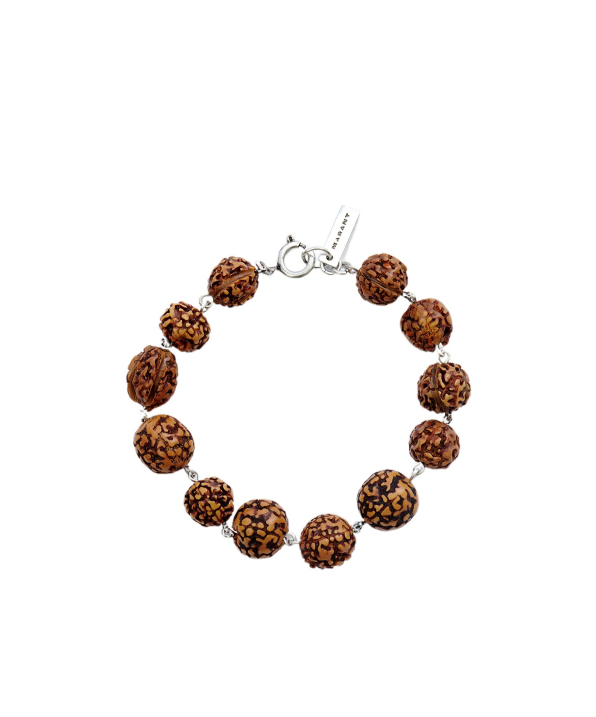 Isabel Marant Beige Rudraksha Seed Bracelets In Brown