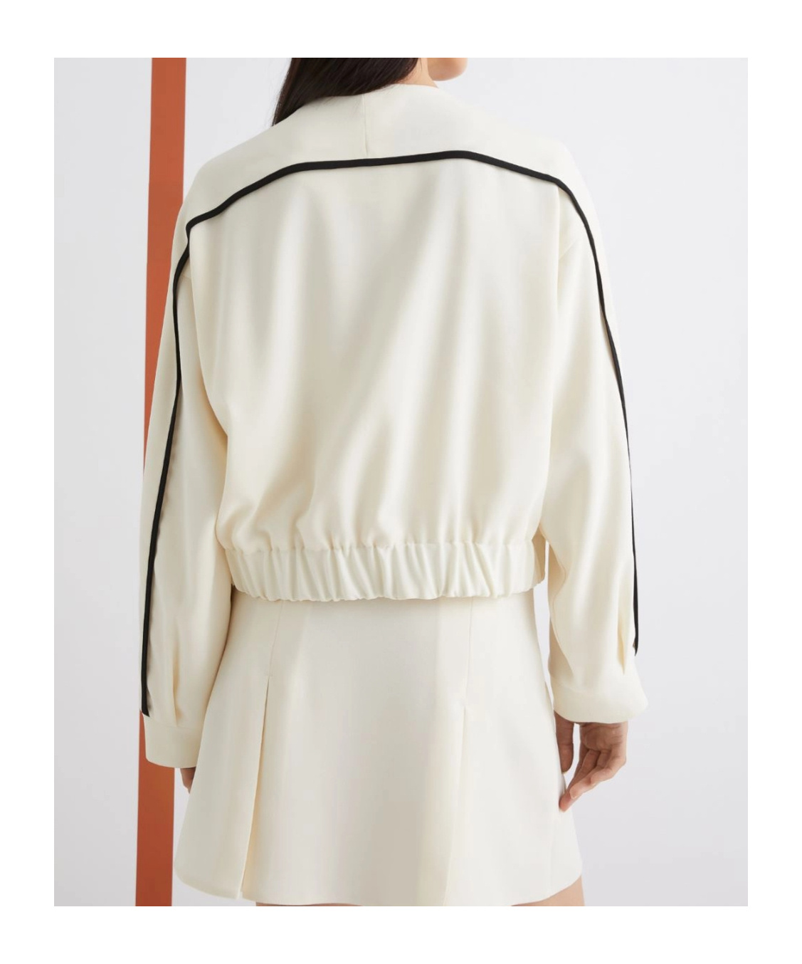 Marella Satin Bomber Jacket In White