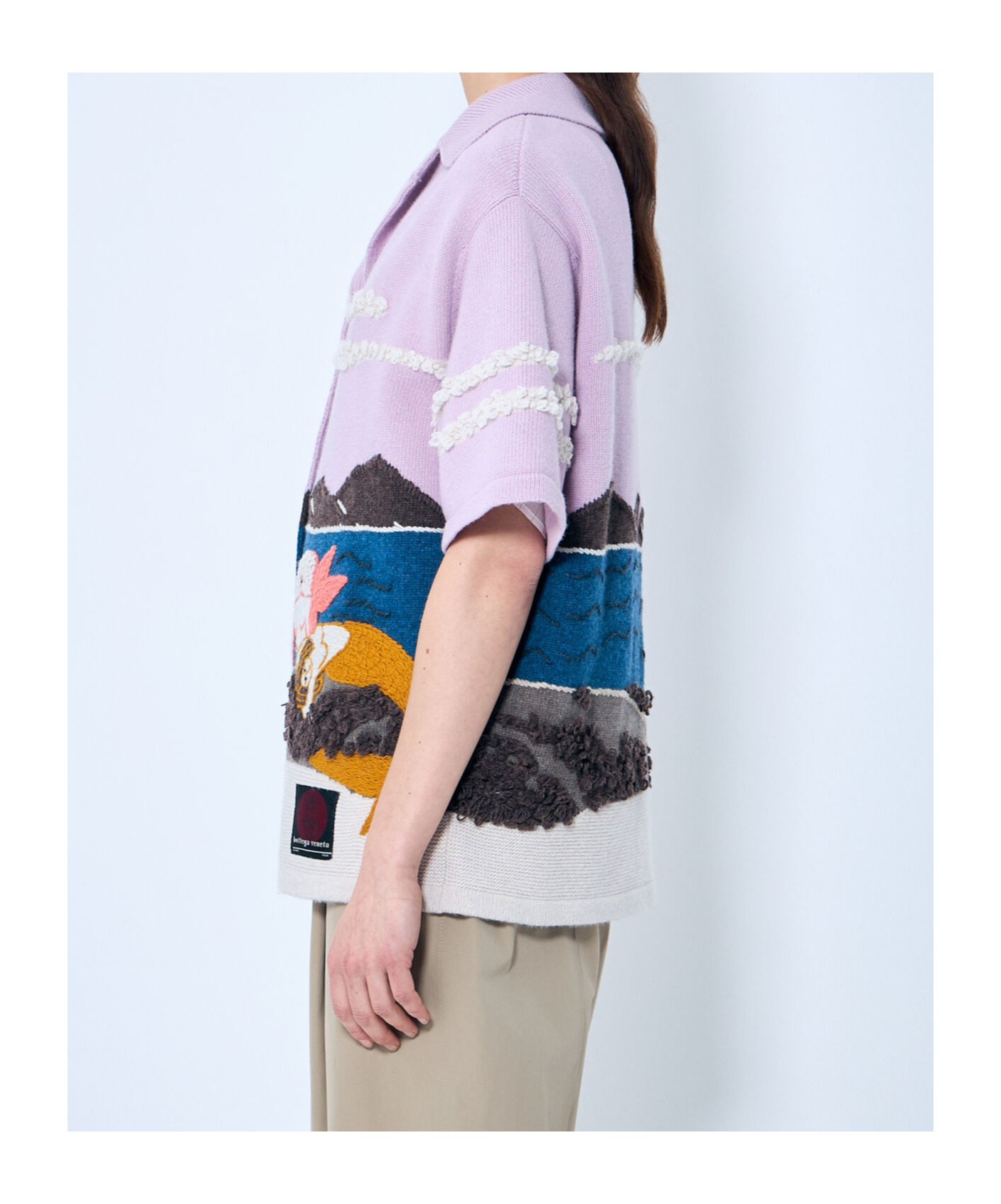 Bottega Veneta Intarsia Knit Shirt In Multicolor