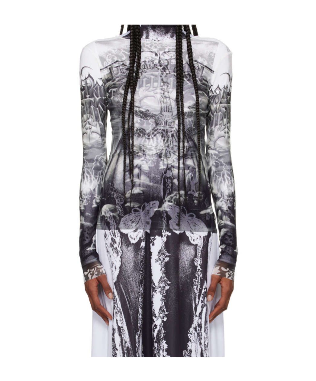 Jean Paul Gaultier Long-sleeved T-shirt In Gray