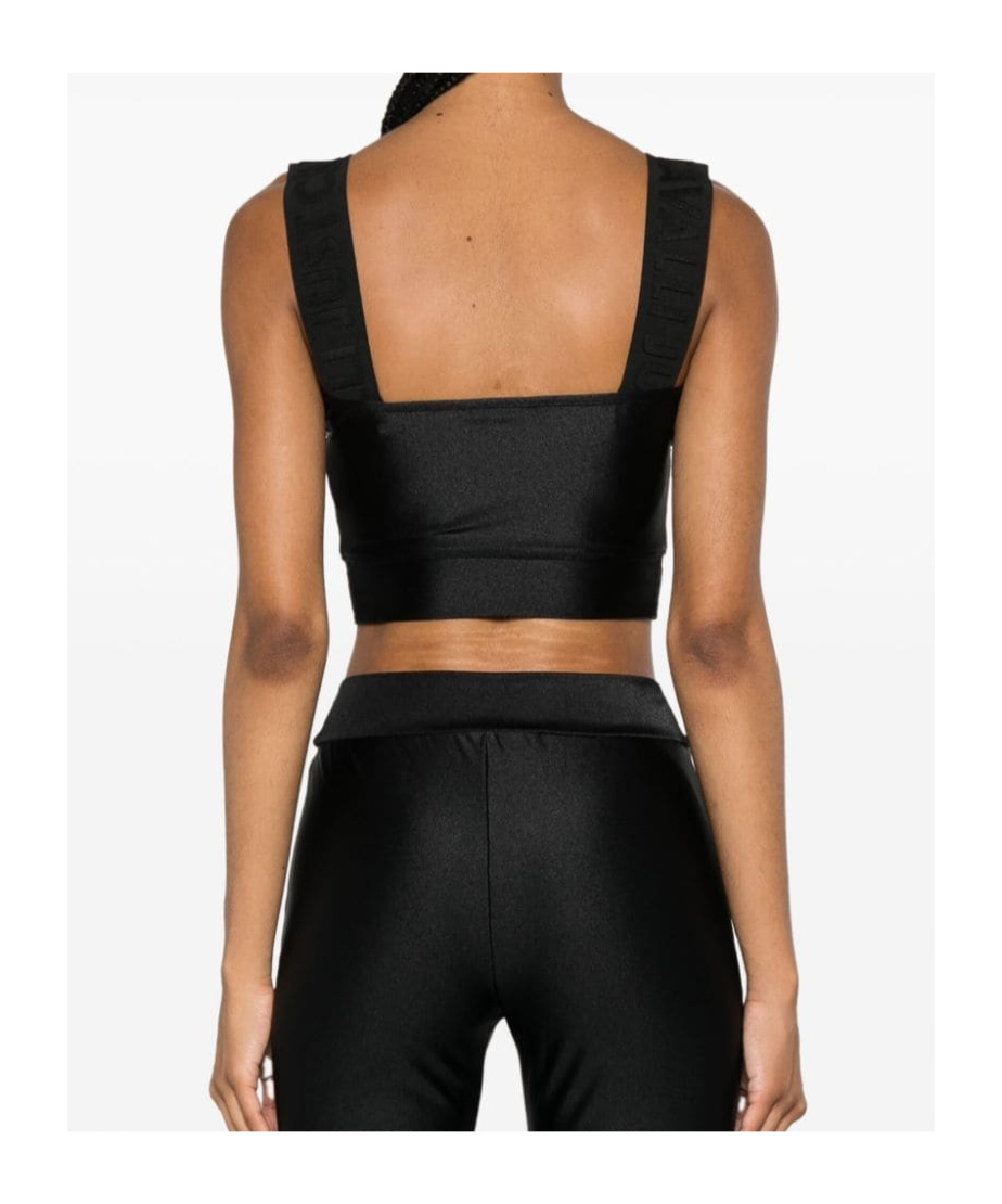 JUST CAVALLI LOGO-STRAPS CROP TOP