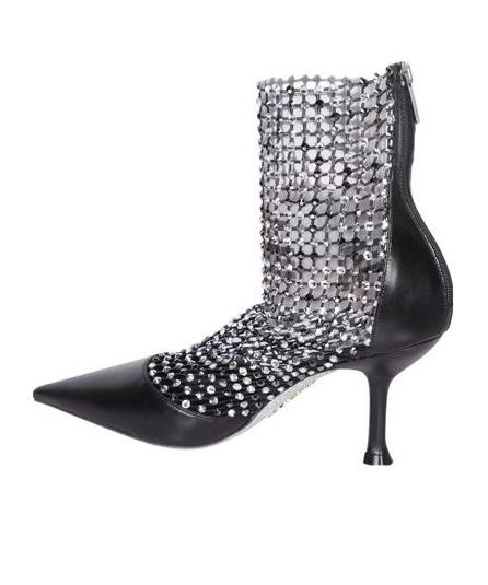 René Caovilla Crystal-embellished Sock Boots In Gray